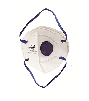 带阀折叠式颗粒物防护口罩(头戴式)